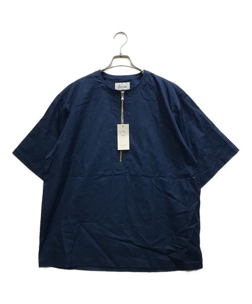 EYOFUKE（ヨフケ）EYOFUKE (ヨフケ) HALE ZIP SHORT SLEEVE SHIRT ネイビー サイズ:46の古着・服飾アイテム