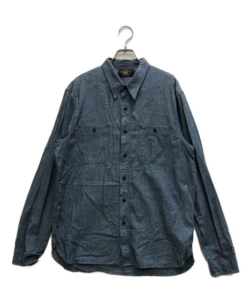 RRL（ダブルアールエル）RRL (ダブルアールエル) シャンブレーシャツ ブルー サイズ:Ⅼの古着・服飾アイテム