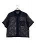 UNUSED（アンユーズド）の古着「Short-sleeve open collar gourd pattern mesh shirt」｜ネイビー