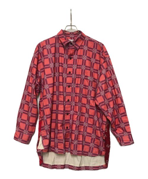 Children of the Discordance（チルドレン オブ ザ ディスコーダンス）Children of the Discordance (チルドレン オブ ザ ディスコーダンス) PRINT CHECK BANDANA SHIRT レッド サイズ:1の古着・服飾アイテム