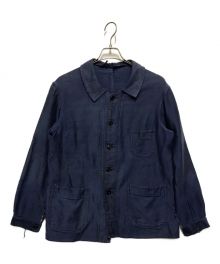 French Vintage（フレンチヴィンテージ）の古着「【古着】40-50’Sモールスキンフレンチワークジャケット」｜ネイビー