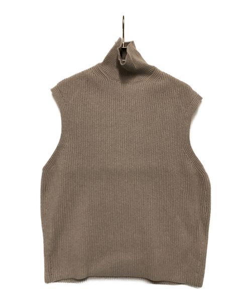 AURALEE（オーラリー）AURALEE (オーラリー) SUPER FINE WOOL RIB KNIT TURTLE NECK VEST ベージュ サイズ:1の古着・服飾アイテム