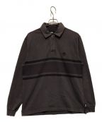 stussyステューシー）の古着「ODYED STRIPE LS RUGBY」｜グレー