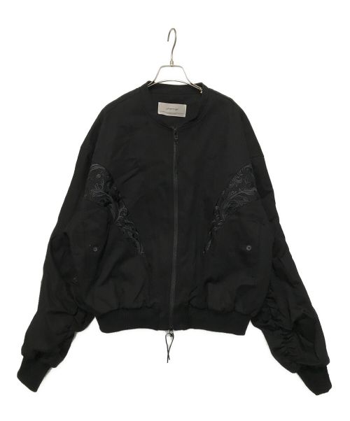 professor.E（プロフェッサー イー）professor.E (プロフェッサー イー) Embroidered Bomber ブラック サイズ:48の古着・服飾アイテム