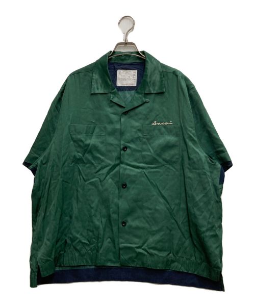 sacai（サカイ）sacai (サカイ) Cotton Twill Bowling Shirt グリーン サイズ:2の古着・服飾アイテム