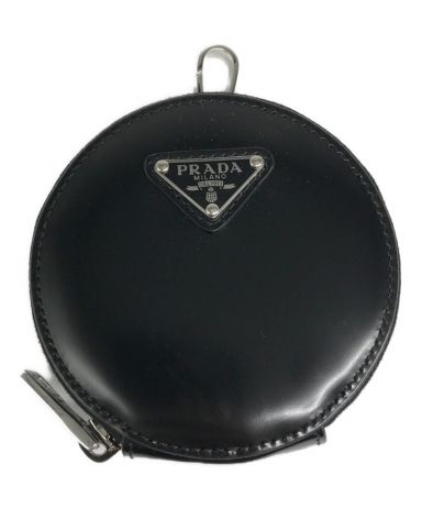 【中古・古着通販】PRADA (プラダ) ブラッシュドレザー ラウンド ミニポーチ ブラック｜ブランド・古着通販 トレファク公式【TREFAC  FASHION】スマホサイト