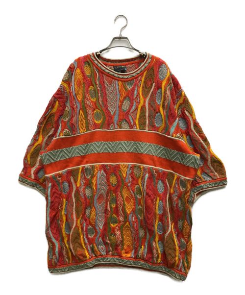 Coogi（クージー）Coogi (クージー) 3Dコラージュニット オレンジ サイズ:4XLの古着・服飾アイテム