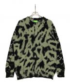 HUFハフ）の古着「BAR LOGO TIE DYE CREW SWEATER」｜グリーン