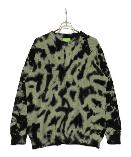 HUF（ハフ）HUF (ハフ) BAR LOGO TIE DYE CREW SWEATER グリーン サイズ:Ⅼの古着・服飾アイテム