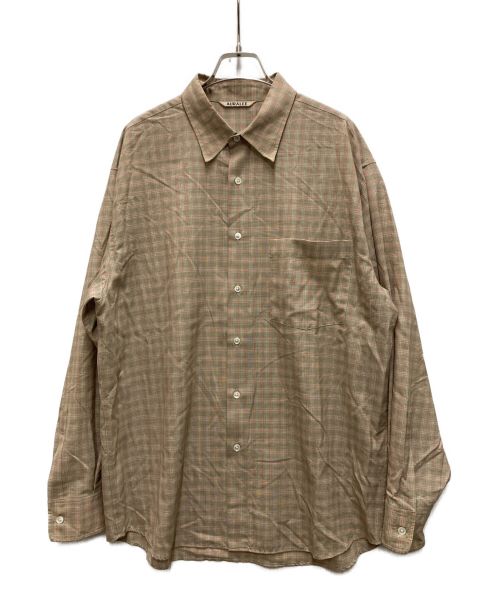 AURALEE（オーラリー）AURALEE (オーラリー) SUPER LIGHT WOOL CHECK SHIRTS ベージュ サイズ:4の古着・服飾アイテム