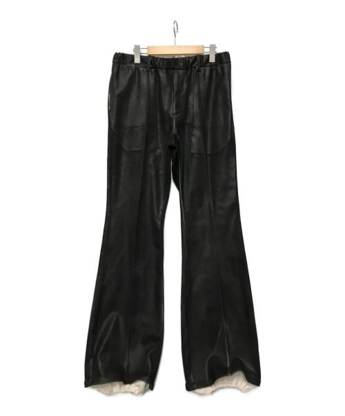 TAAKK（ターク）TAAKK (ターク) LEATHER COATING JERSEY TRACK PANTS ブラック サイズ:2の古着・服飾アイテム