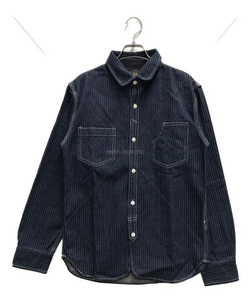 RRL（ダブルアールエル）RRL (ダブルアールエル) ウォバッシュストライプシャツ インディゴ サイズ:Ⅿの古着・服飾アイテム