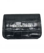 BALENCIAGAバレンシアガ）の古着「エブリデイコンパクトクロコ型押しミニウォレット」｜ブラック