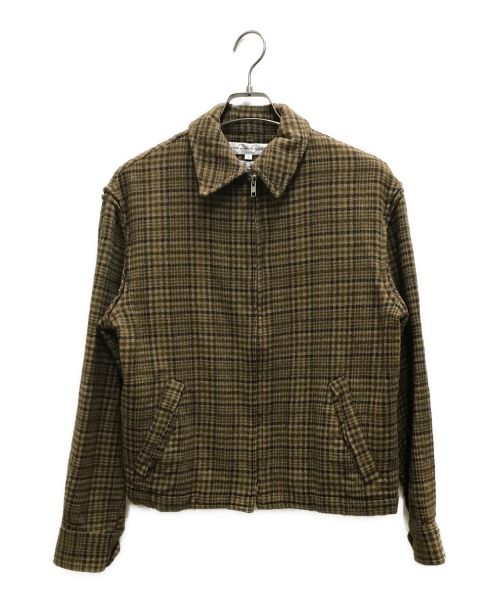 COMME des GARCONS SHIRT（コムデギャルソンシャツ）COMME des GARCONS SHIRT (コムデギャルソンシャツ) 縮絨ウールチェックブルゾン ブラウン サイズ:Sの古着・服飾アイテム