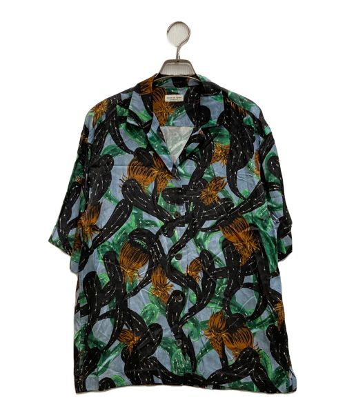 DRIES VAN NOTEN（ドリスヴァンノッテン）DRIES VAN NOTEN (ドリスヴァンノッテン) グラフィックシャツ ブラック×ブルー サイズ:XSの古着・服飾アイテム