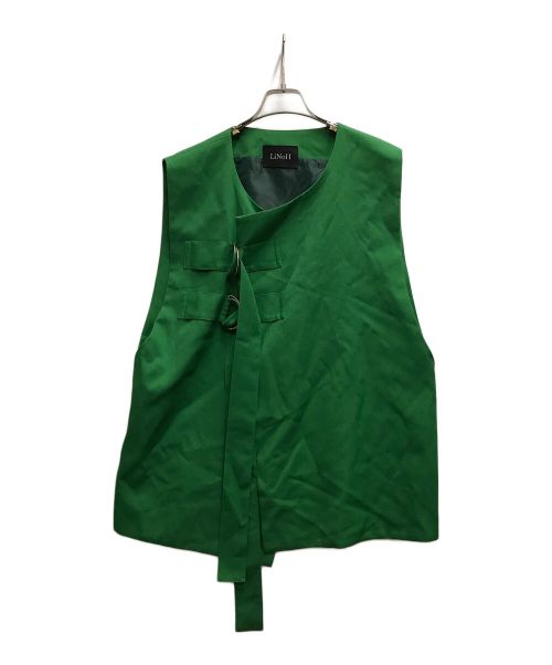 LiNoH（リノー）LiNoH (リノー) ウールツイルベルテットベスト グリーン サイズ:FREEの古着・服飾アイテム
