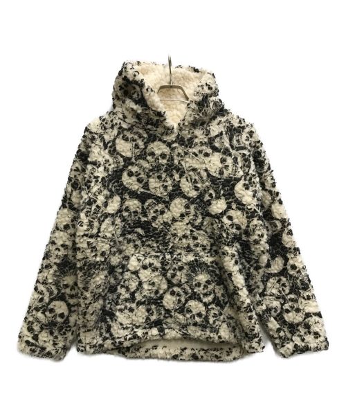 ERL（イーアールエル）ERL (イーアールエル) SKULL PRINTED VINTAGE FLEECE HOODIE ホワイト サイズ:Sの古着・服飾アイテム