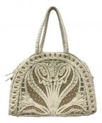 Mame Kurogouchiマメクロゴウチ）の古着「Cording Embroidery Demi Lune Handbag」｜ベージュ