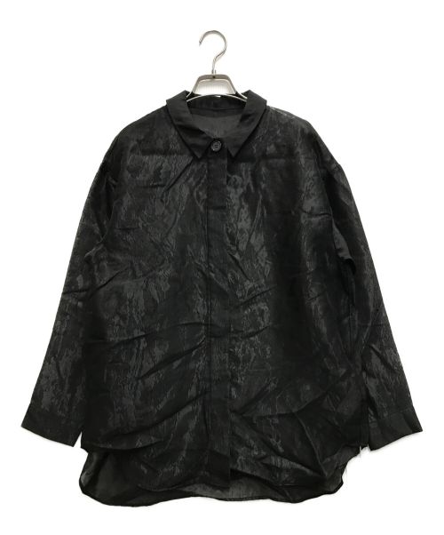 Ameri（アメリ）Ameri (アメリ) EMBOSS PATTERN SHEER SHIRT ブラック サイズ:Fの古着・服飾アイテム