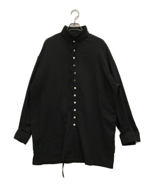 SHAREEF（シャリーフ）SHAREEF (シャリーフ) BACK PLEATS SHIRTS ブラック サイズ:2の古着・服飾アイテム