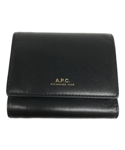 A.P.C.（アーペーセー）A.P.C. (アー・ペー・セー) 3つ折り財布 ブラックの古着・服飾アイテム