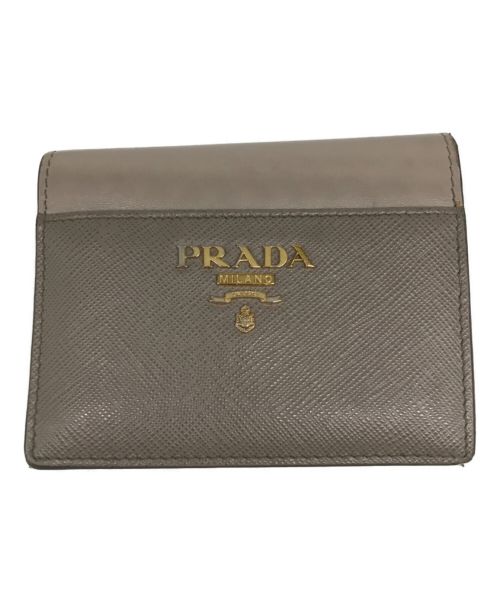 PRADA（プラダ）PRADA (プラダ) サフィアーノ二つ折り財布 ベージュの古着・服飾アイテム