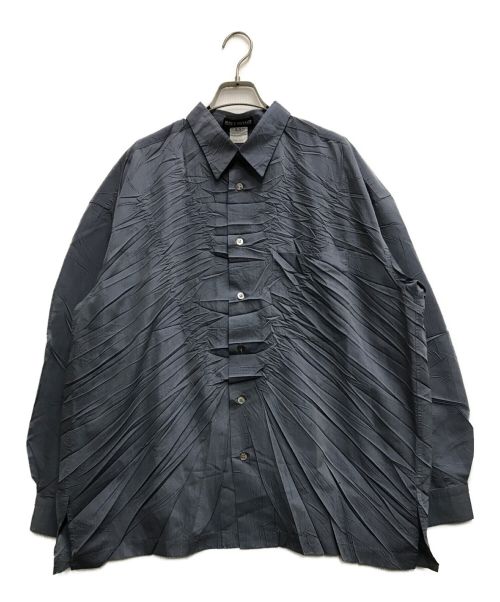 ISSEY MIYAKE（イッセイミヤケ）ISSEY MIYAKE (イッセイミヤケ) シワ加工シャツ ブルー サイズ:XLの古着・服飾アイテム