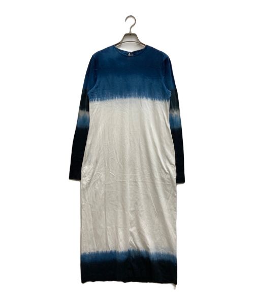 Mame Kurogouchi（マメクロゴウチ）Mame Kurogouchi (マメクロゴウチ) Shibori Tie-Dyed Cotton Jersey Dress ホワイト×ブルー サイズ:1の古着・服飾アイテム