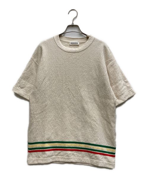 JIL SANDER+（ジルサンダープラス）JIL SANDER+ (ジルサンダープラス) Knit Striped Tee ベージュ サイズ:44の古着・服飾アイテム