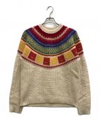 Acne studiosアクネ ストゥディオス）の古着「Kristjan Rainbow Crewneck Sweater」｜ベージュ