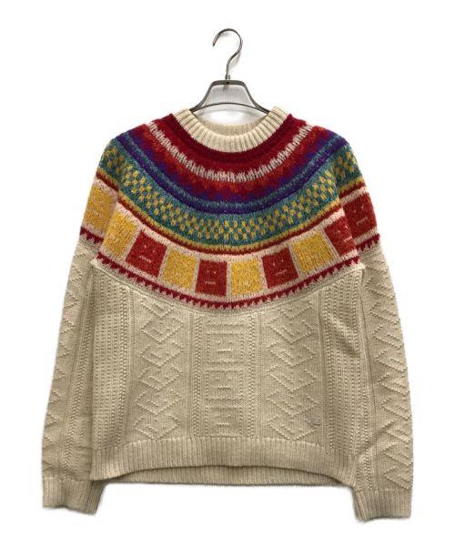 Acne studios（アクネ ストゥディオス）Acne studios (アクネストゥディオス) Kristjan Rainbow Crewneck Sweater ベージュ サイズ:Sの古着・服飾アイテム