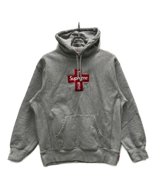 SUPREME（シュプリーム）SUPREME (シュプリーム) Cross Box Logo Hooded Sweatshirt グレー サイズ:Mの古着・服飾アイテム