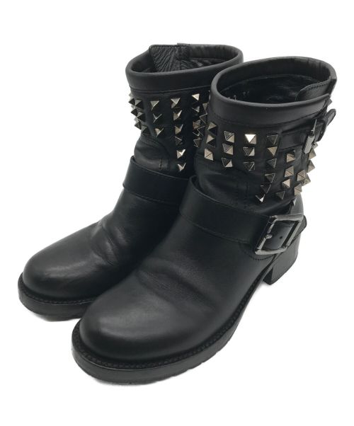 VALENTINO（ヴァレンティノ）VALENTINO (ヴァレンティノ) SHORT BOOT ブラック サイズ:2２.5cmの古着・服飾アイテム