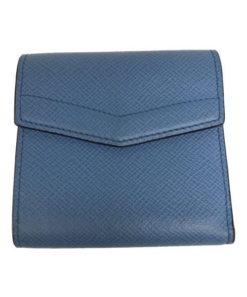 SMYTHSON（スマイソン）SMYTHSON (スマイソン) PMA ENVELOPE COMPACT WALLET ブルーの古着・服飾アイテム