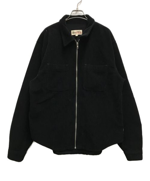 stussy（ステューシー）stussy (ステューシー) コーデュロイジップジャケット ブラック サイズ:Ⅼの古着・服飾アイテム