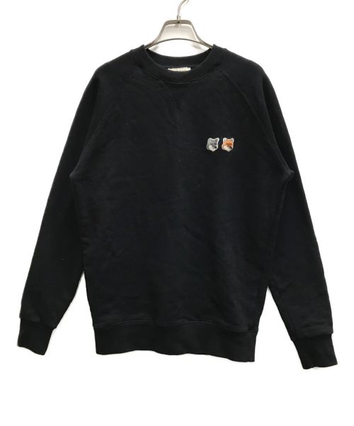 maison kitsune（メゾンキツネ）maison kitsune (メゾンキツネ) double fox head sweat ブラック サイズ:Sの古着・服飾アイテム