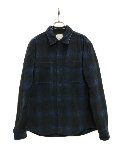 Ron Herman（ロンハーマン）Ron Herman (ロンハーマン) CORD CHECK SHIRT ネイビー サイズ:Mの古着・服飾アイテム