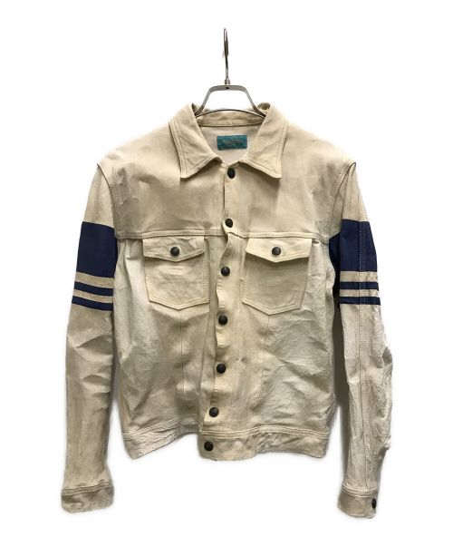 UNDERCOVER（アンダーカバー）UNDERCOVER (アンダーカバー) レザーシャツジャケット アイボリー サイズ:Lの古着・服飾アイテム