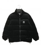 BlackEyePatch×FIRST DOWNブラックアイパッチ×ファーストダウン）の古着「KANJI TAPED VELOUR PUFFER JACKET」｜ブラック