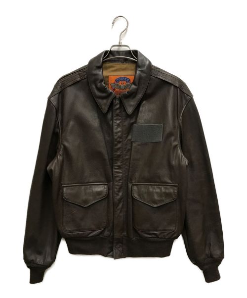 cooper（クーパー）cooper (クーパー) A-2タイプレザーフライトジャケット ブラウン サイズ:44の古着・服飾アイテム