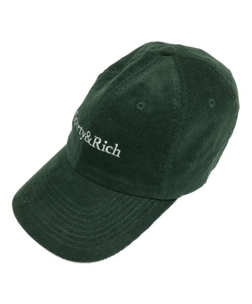 sporty&rich（スポーティー＆リッチ）sporty&rich (スポーティアンドリッチ) Serif Logo Corduroy Hat グリーンの古着・服飾アイテム