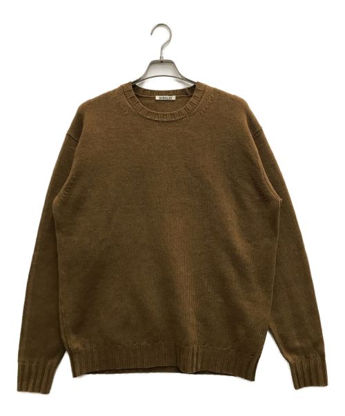 AURALEE（オーラリー）AURALEE (オーラリー) WASHED FRENCH MERINO KNIT P/O ブラウン サイズ:5の古着・服飾アイテム