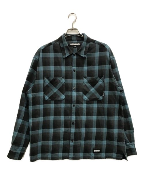 NEIGHBORHOOD（ネイバーフッド）NEIGHBORHOOD (ネイバーフッド) HALF HOMBRE CHECK SHIRT LS ブルー サイズ:Ⅼの古着・服飾アイテム