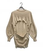 TOGAトーガ）の古着「frayed knit pullover」｜ベージュ