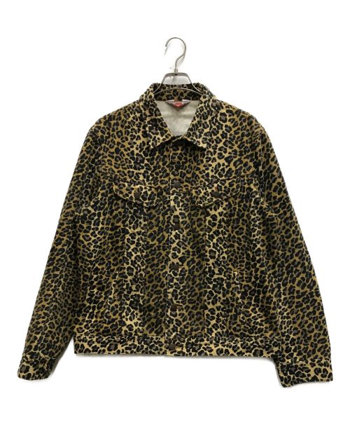 SUPREME（シュプリーム）SUPREME (シュプリーム) Leopard Denim Trucker Jacket ブラウン サイズ:XLの古着・服飾アイテム