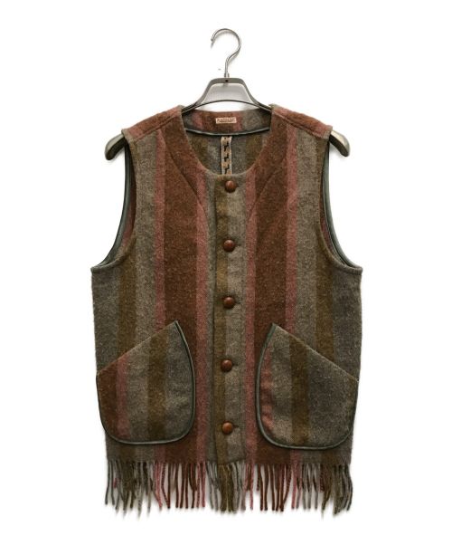 KAPITAL（キャピタル）KAPITAL (キャピタル) Wool da Vinci Striped Gaucho Vest ブラウン サイズ:3の古着・服飾アイテム