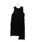 Y's（ワイズ）の古着「CUPRA RAYON HARD-TWISTED GABARDINE LEFT FRILL ASYMMETRY DRESS」｜ブラック