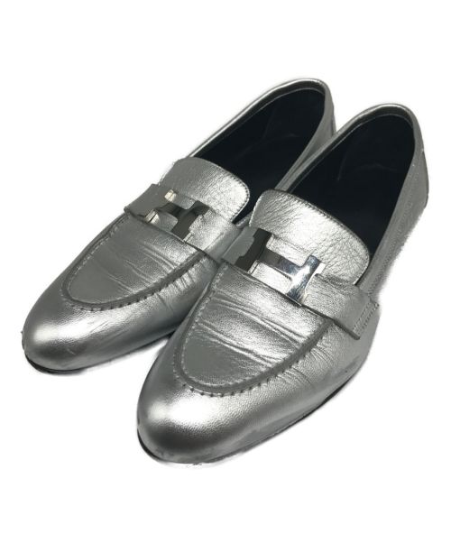 HERMES（エルメス）HERMES (エルメス) Paris loafer シルバー サイズ:37の古着・服飾アイテム