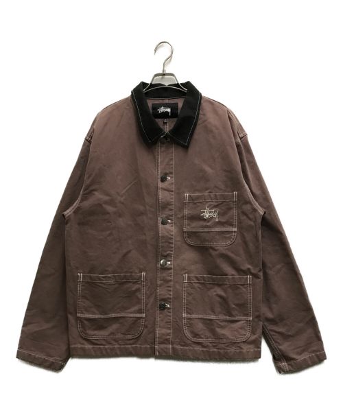 stussy（ステューシー）stussy (ステューシー) BRUSHED MOLESKIN CHORE JACKET ピンク サイズ:XLの古着・服飾アイテム