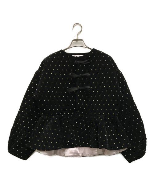 Bibiy.（ビビィ）Bibiy. (ビビィ) ODETTE PEPURAMU CARDIGAN ブラック サイズ:FREEの古着・服飾アイテム